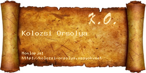 Kolozsi Orsolya névjegykártya