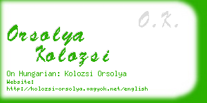 orsolya kolozsi business card